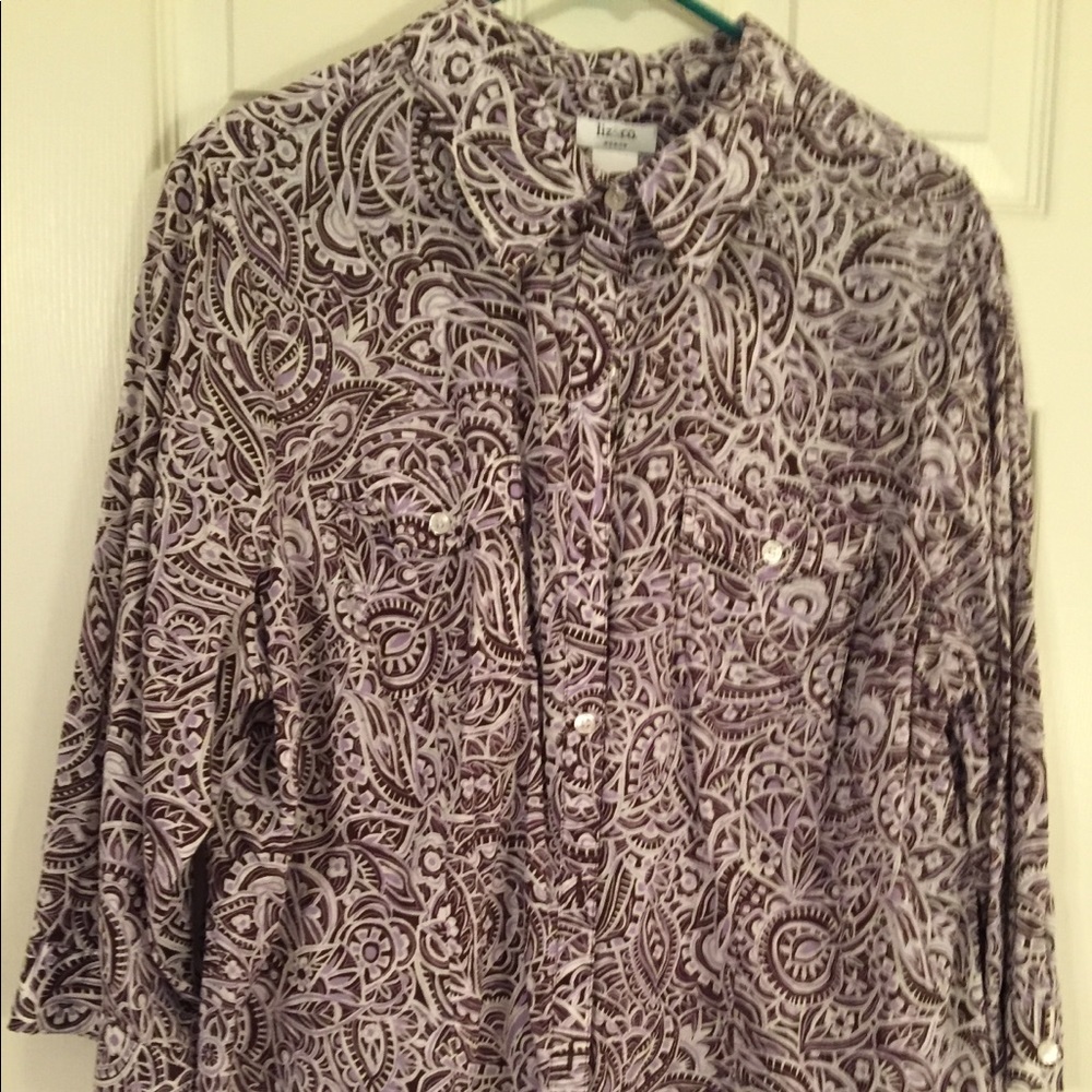 Liz & Co button down blouse Sz 2X